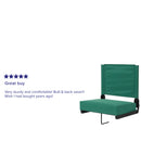 Grandstand Comfort Seats by Flash - 500 lb. Rated Lightweight Stadium Chair with Handle & Ultra-Padded Seat, Hunter Green