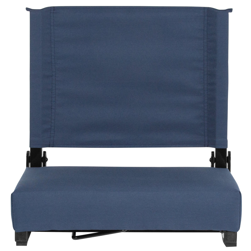 Grandstand Comfort Seats by Flash - 500 lb. Rated Lightweight Stadium Chair with Handle & Ultra-Padded Seat, Navy Blue