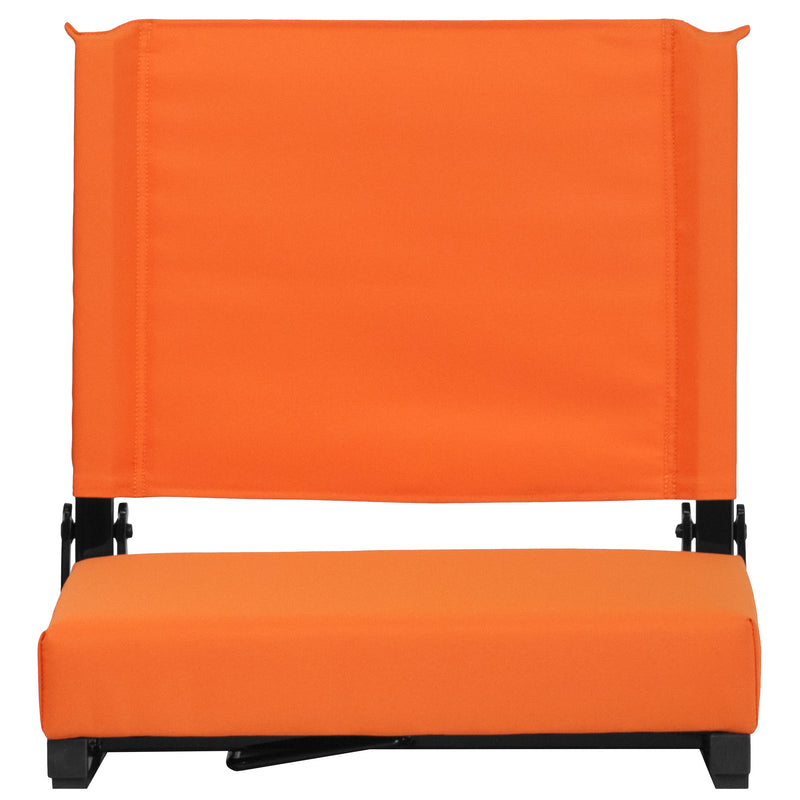 Grandstand Comfort Seats by Flash - 500 lb. Rated Lightweight Stadium Chair with Handle & Ultra-Padded Seat, Orange