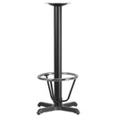 22'' x 22'' Restaurant Table X-Base with 3'' Dia. Bar Height Column and Foot Ring