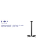 33'' x 33'' Restaurant Table X-Base with 4'' Dia. Bar Height Column