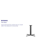 33'' x 33'' Restaurant Table X-Base with 4'' Dia. Table Height Column
