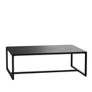 Outdoor Patio Coffee Table Commercial Grade Black Coffee Table for Deck, Porch, or Poolside - Steel Square Leg Frame