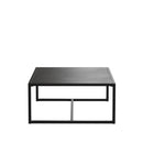 Outdoor Patio Coffee Table Commercial Grade Black Coffee Table for Deck, Porch, or Poolside - Steel Square Leg Frame