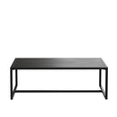 Outdoor Patio Coffee Table Commercial Grade Black Coffee Table for Deck, Porch, or Poolside - Steel Square Leg Frame