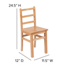 Kids Natural Solid Wood Table and Chair Set for Classroom, Playroom, Kitchen