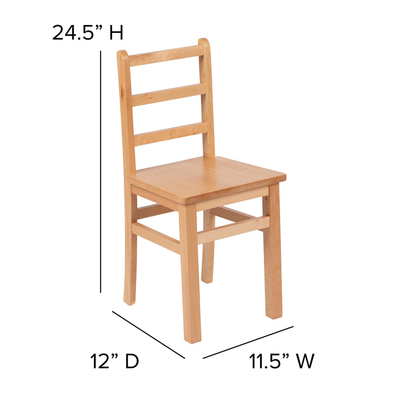 Kids Natural Solid Wood Table and Chair Set for Classroom, Playroom, Kitchen