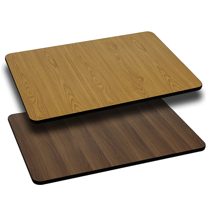 24'' x 42'' Rectangular Table Top with Natural or Walnut Reversible Laminate Top