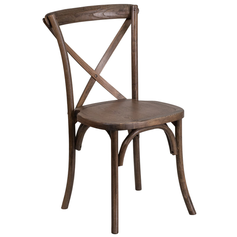 SINGLEWAVE Series Stackable Early American Wood Cross Back Chair