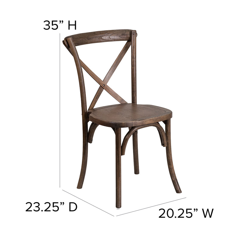 SINGLEWAVE Series Stackable Early American Wood Cross Back Chair