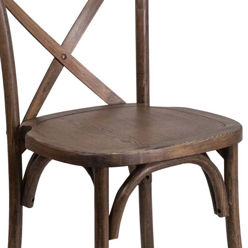 SINGLEWAVE Series Stackable Early American Wood Cross Back Chair