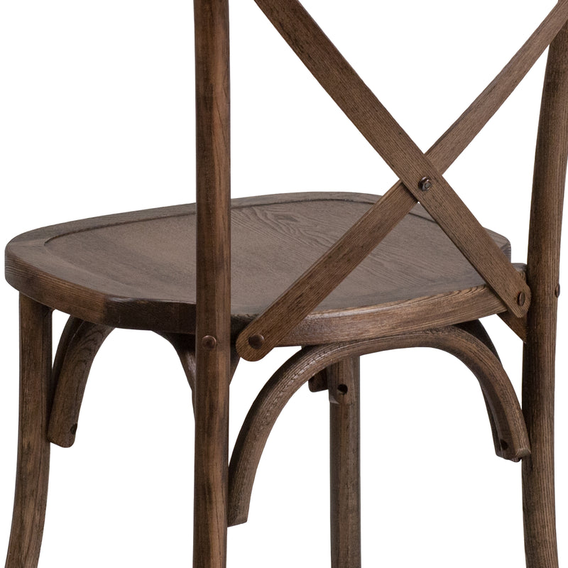 SINGLEWAVE Series Stackable Early American Wood Cross Back Chair