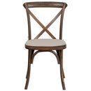 SINGLEWAVE Series Stackable Early American Wood Cross Back Chair with Cushion