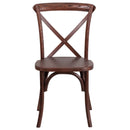 SINGLEWAVE Series Stackable Mahogany Wood Cross Back Chair