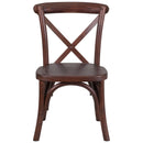 SINGLEWAVE Series Stackable Kids Mahogany Wood Cross Back Chair