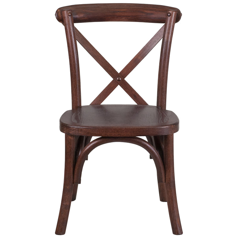 SINGLEWAVE Series Stackable Kids Mahogany Wood Cross Back Chair