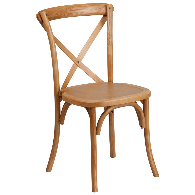 SINGLEWAVE Series Stackable Oak Wood Cross Back Chair