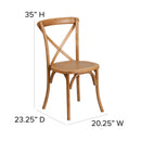 SINGLEWAVE Series Stackable Oak Wood Cross Back Chair