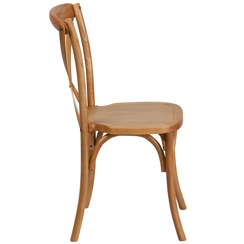 SINGLEWAVE Series Stackable Oak Wood Cross Back Chair