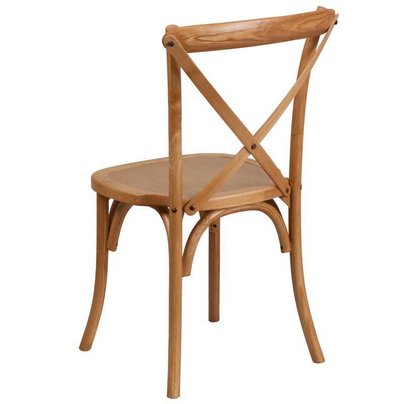 SINGLEWAVE Series Stackable Oak Wood Cross Back Chair