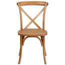SINGLEWAVE Series Stackable Oak Wood Cross Back Chair