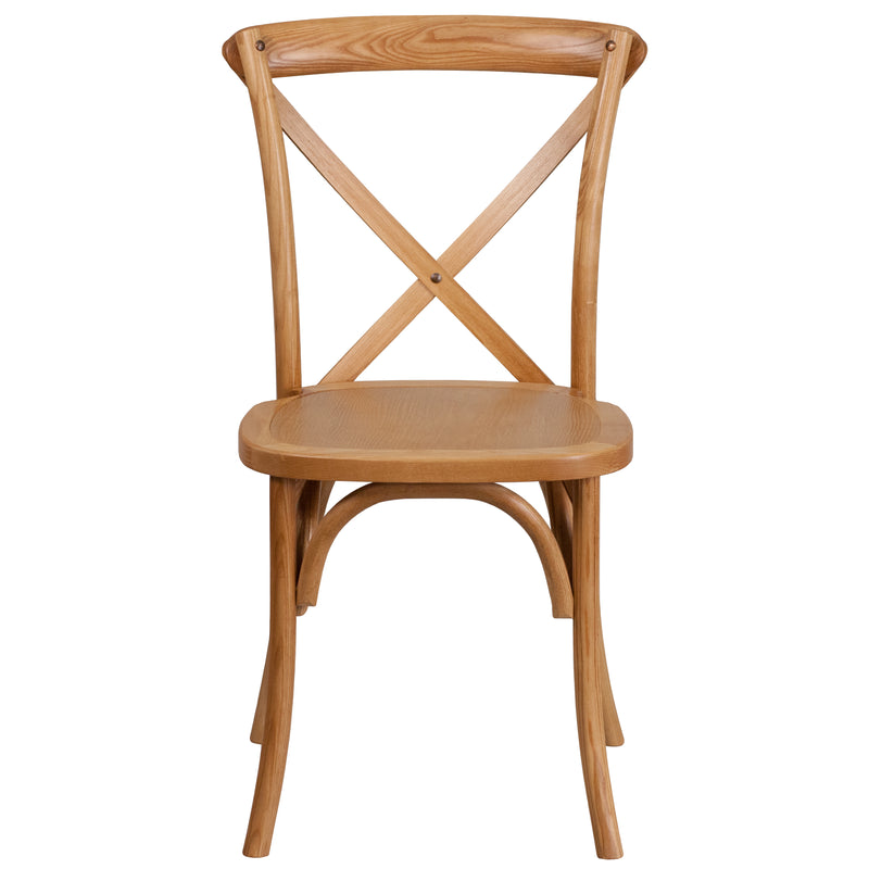 SINGLEWAVE Series Stackable Oak Wood Cross Back Chair