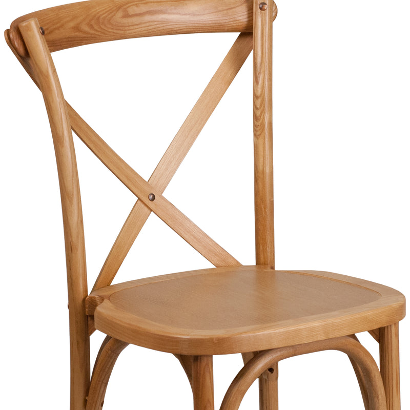 SINGLEWAVE Series Stackable Oak Wood Cross Back Chair