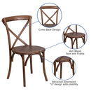SINGLEWAVE Series Stackable Pecan Wood Cross Back Chair