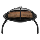 22.5" Foldable Wood Burning Firepit with Mesh Spark Screen and Poker