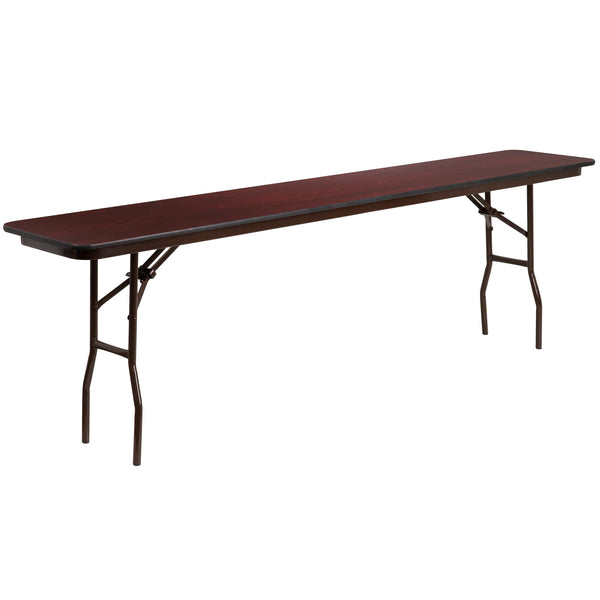 8-Foot High Pressure Mahogany Laminate Folding Training Table