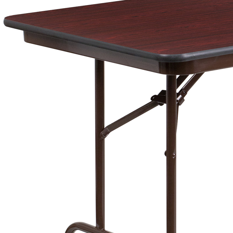 6-Foot High Pressure Mahogany Laminate Folding Banquet Table