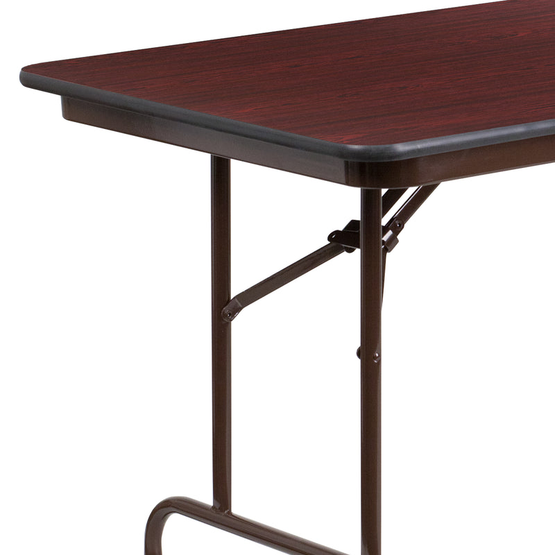 6-Foot Mahogany Melamine Laminate Folding Banquet Table