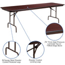 8-Foot High Pressure Mahogany Laminate Folding Banquet Table