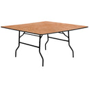 5-Foot Square Wood Folding Banquet Table