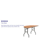 5-Foot Half-Round Wood Folding Banquet Table