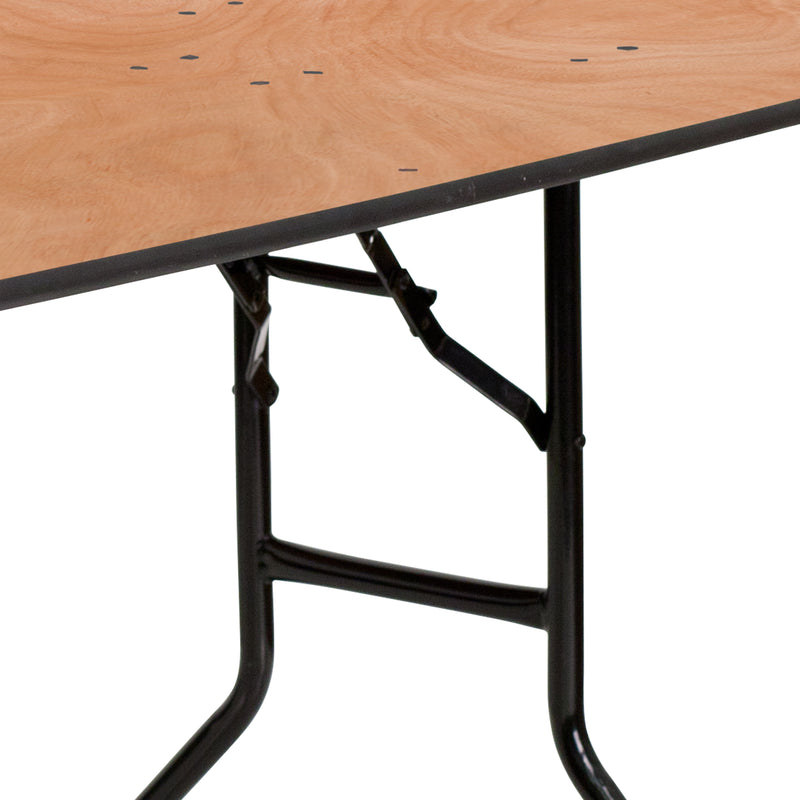 5-Foot Half-Round Wood Folding Banquet Table