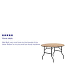 4-Foot Round Wood Folding Banquet Table with Clear Coated Finished Top