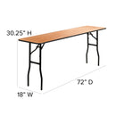 6-Foot Rectangular Wood Folding Training / Seminar Table with Smooth Clear Coated Finished Top