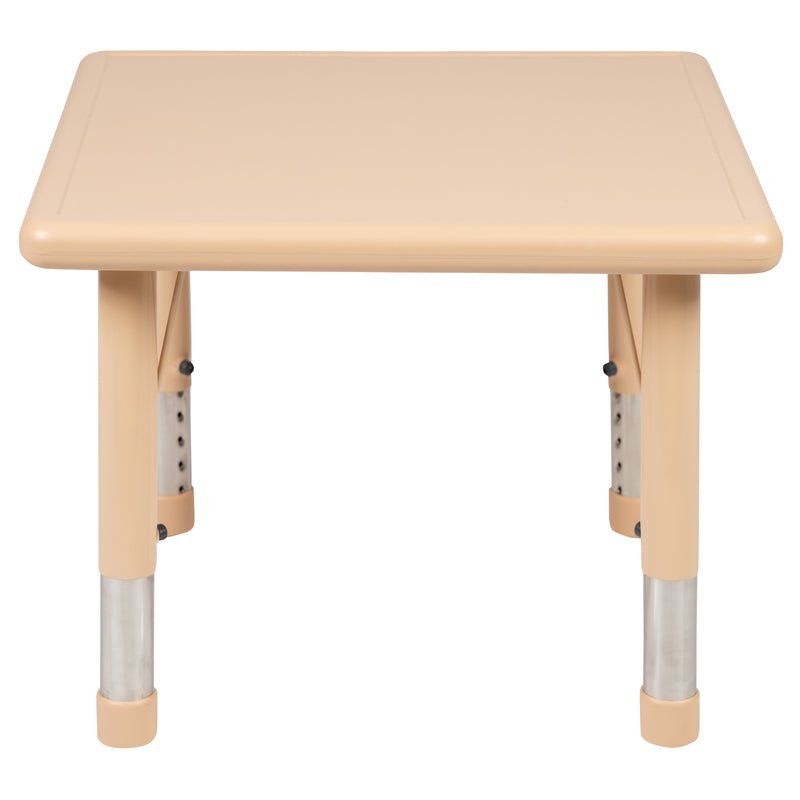 24" Square Natural Plastic Height Adjustable Activity Table