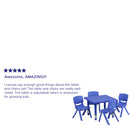 24'' Square Blue Plastic Height Adjustable Activity Table Set with 4 Chairs