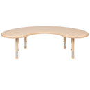 35"W x 65"L Half-Moon Natural Plastic Height Adjustable Activity Table