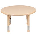 33" Round Natural Plastic Height Adjustable Activity Table