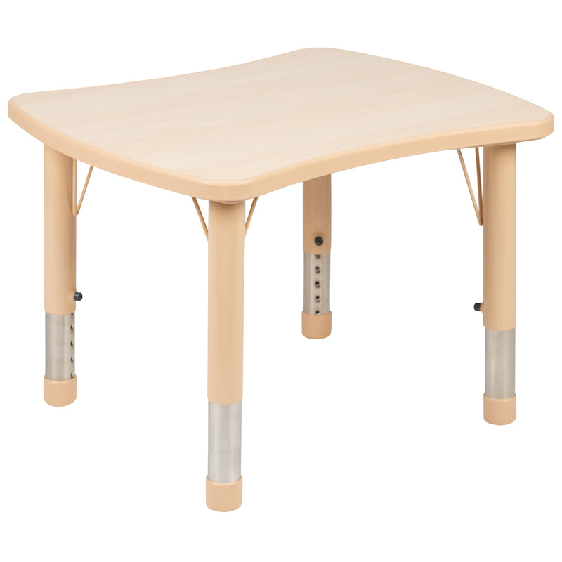 21.875"W x 26.625"L Rectangular Natural Plastic Height Adjustable Activity Table