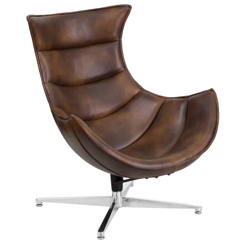 Bomber Jacket LeatherSoft Swivel Cocoon Chair