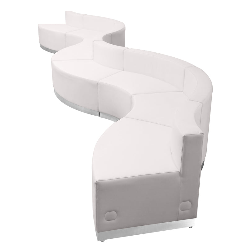 SINGLEWAVE Alon Series Melrose White LeatherSoft Reception Configuration, 8 Pieces