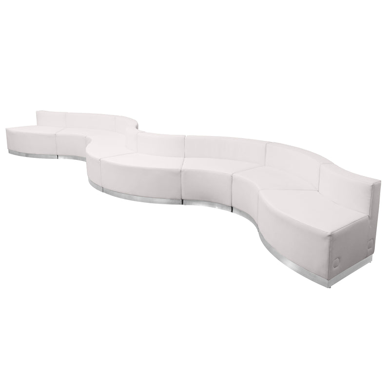 SINGLEWAVE Alon Series Melrose White LeatherSoft Reception Configuration, 8 Pieces