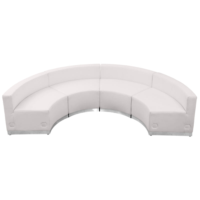 SINGLEWAVE Alon Series Melrose White LeatherSoft Reception Configuration, 4 Pieces