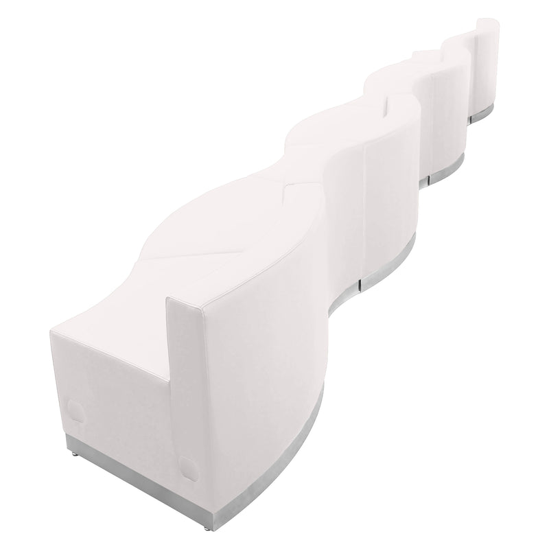 SINGLEWAVE Alon Series Melrose White LeatherSoft Reception Configuration, 7 Pieces