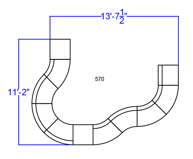 SINGLEWAVE Alon Series Black LeatherSoft Reception Configuration, 11 Pieces