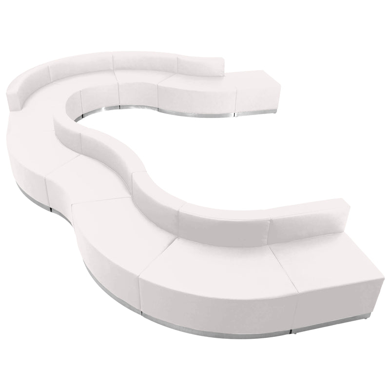 SINGLEWAVE Alon Series Melrose White LeatherSoft Reception Configuration, 11 Pieces